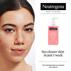Close-up of salicylic acid formula in Neutrogena cleanser for blemish-prone skin.