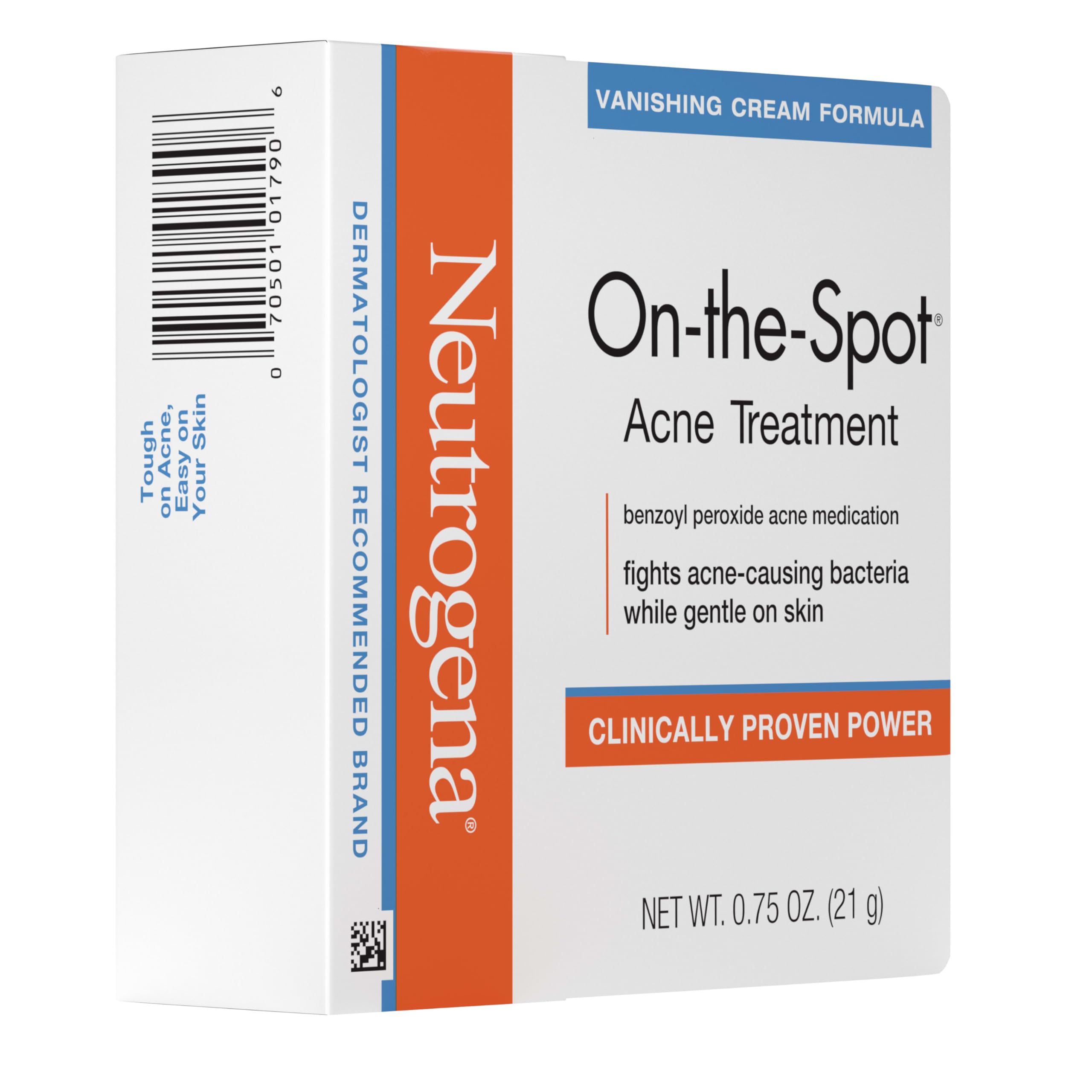 Neutrogena On-The-Spot transparent formula image, leaves skin looking clearer with discreet daily use.