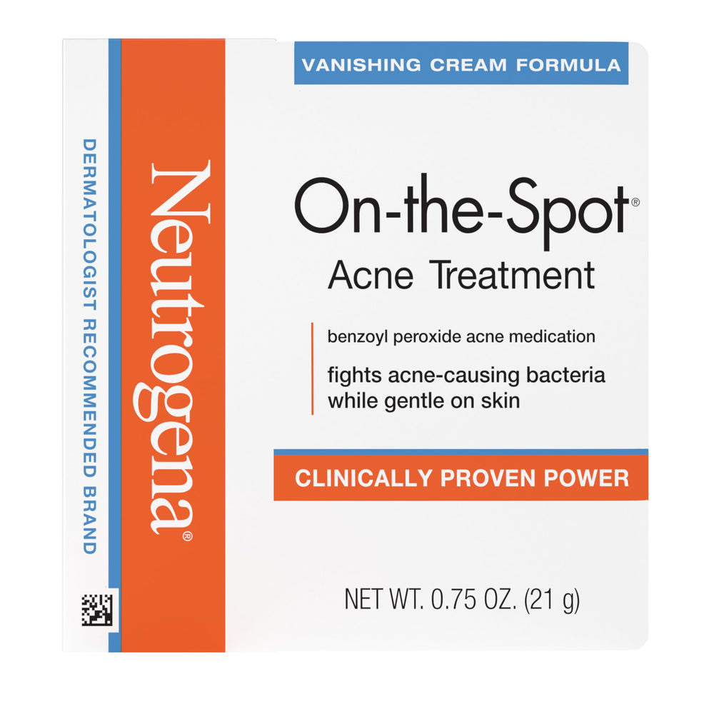Neutrogena On-The-Spot vanishing cream texture showcased, quickly absorbing without residue.