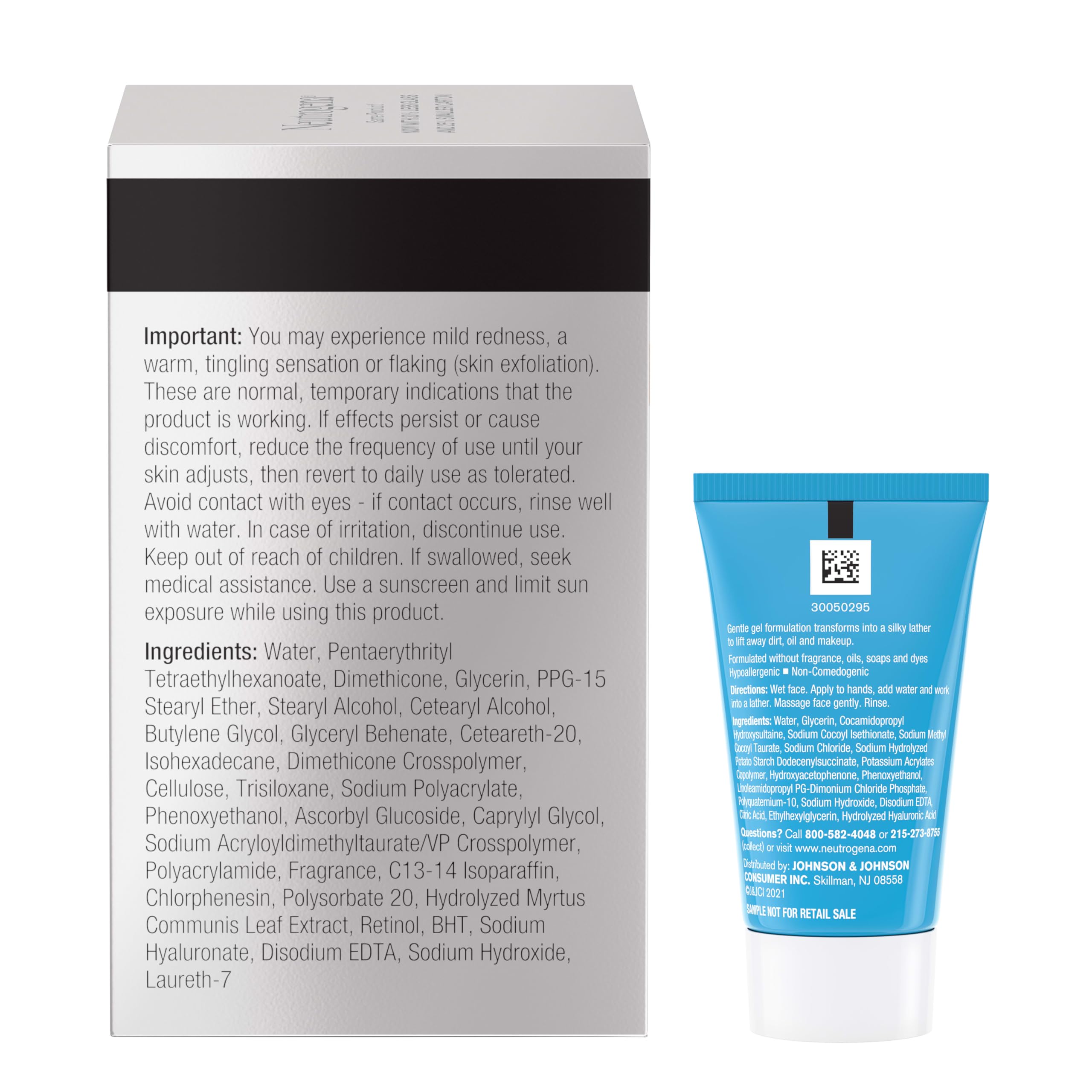 Neutrogena packaging box front communicates dermatologist-recommended skincare routine.
