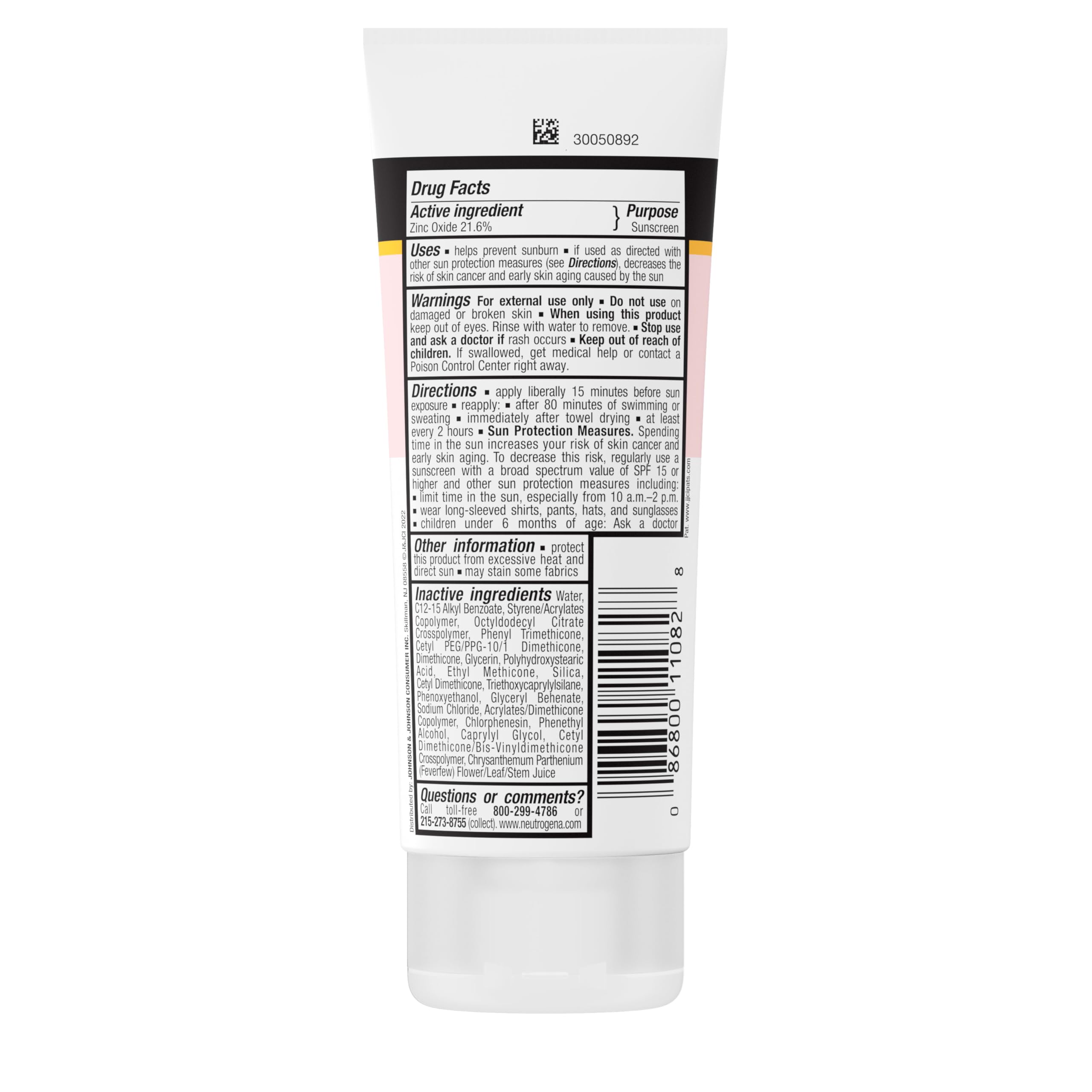 Fragrance-free Neutrogena Pure & Free bottle shown for sensitive skin.