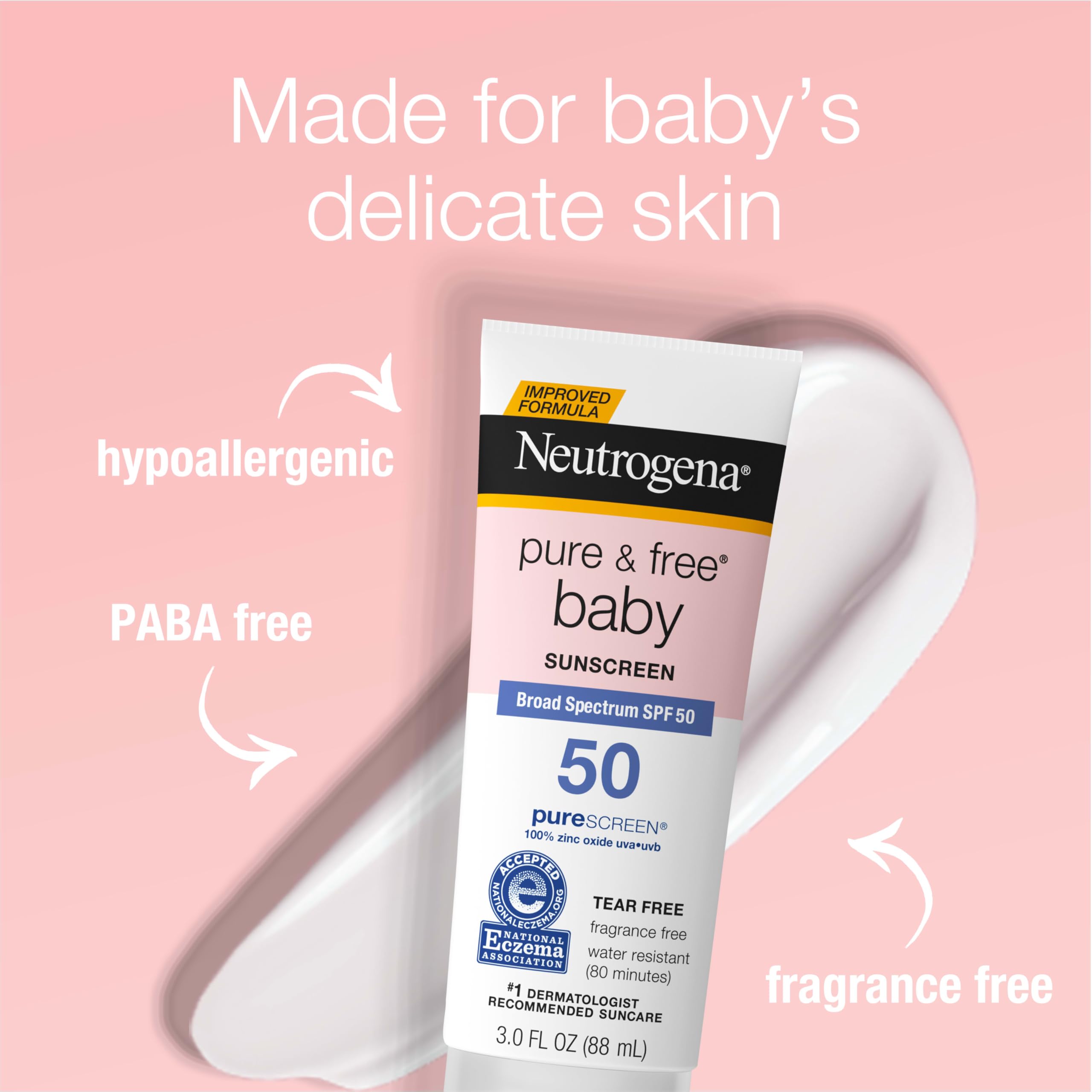 Neutrogena Pure & Free Baby Sunscreen with zinc oxide provides mineral protection.