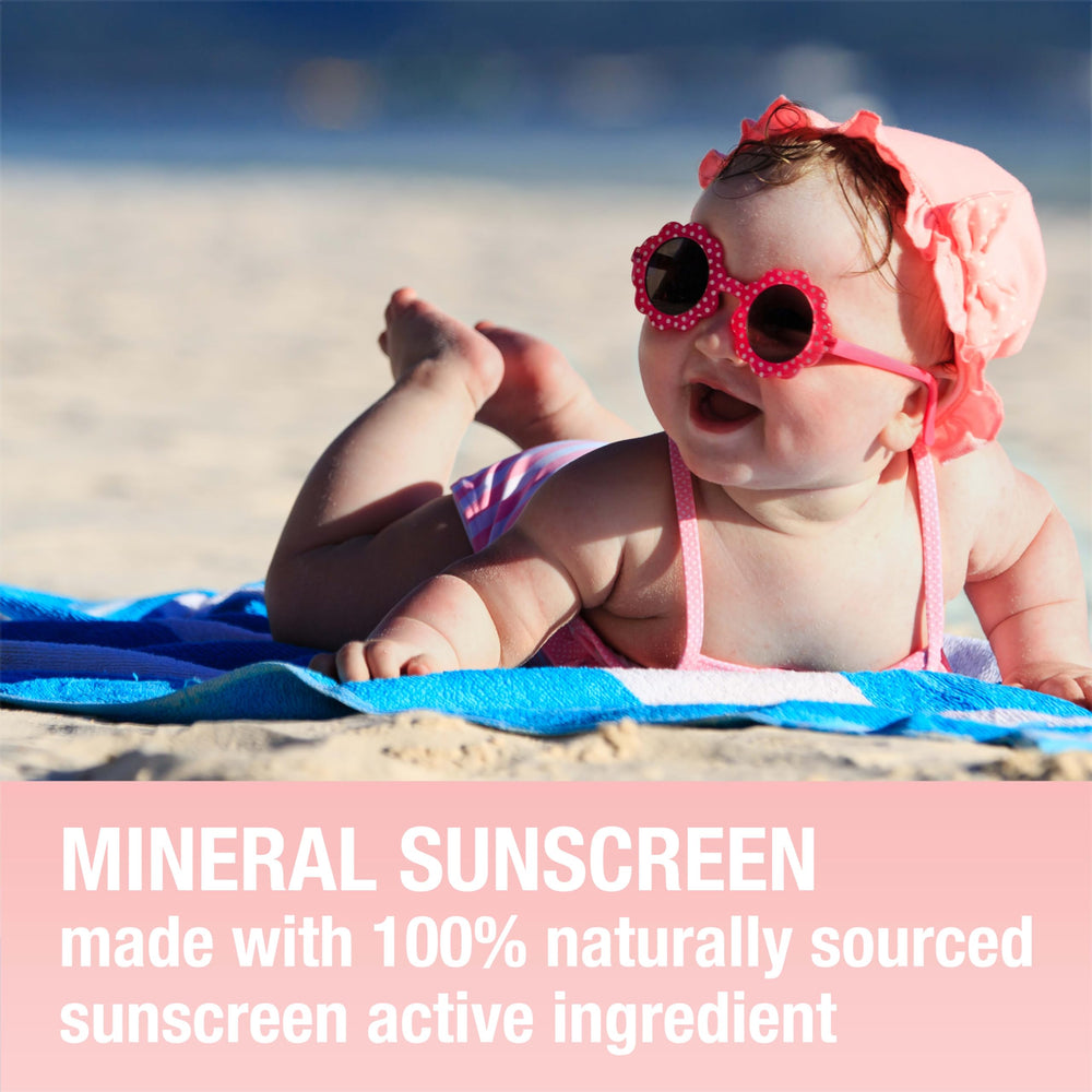 Neutrogena Pure & Free tear-free sunscreen tube shown for gentle eye protection.