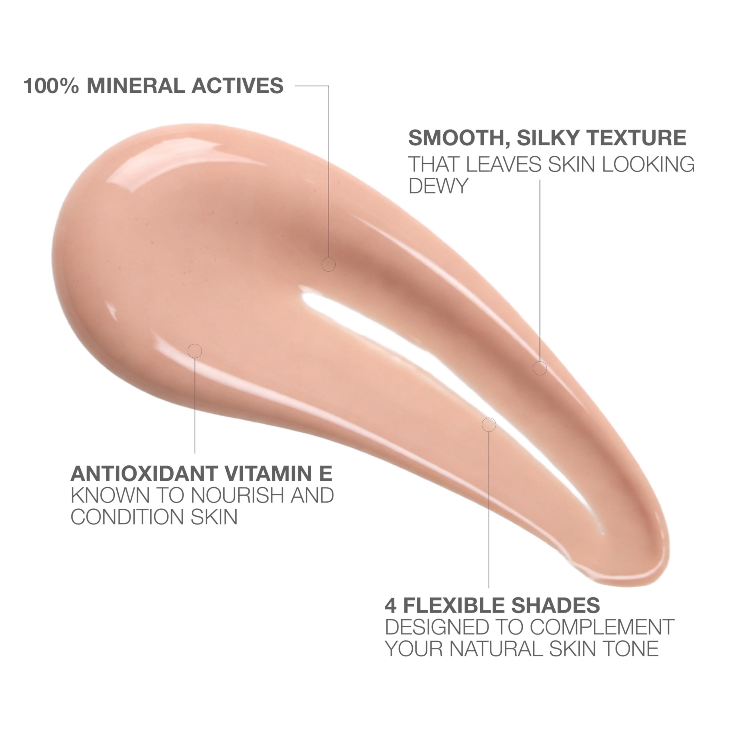 Textura satinada de Neutrogena Purescreen+ Mineral UV Tint para un acabado ligero.