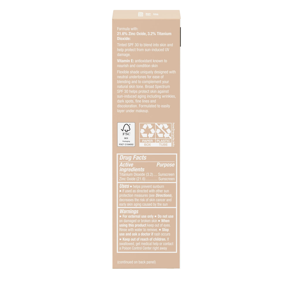 Vitamina E en Neutrogena Purescreen+ Mineral UV Tint cuida la piel mientras protege.