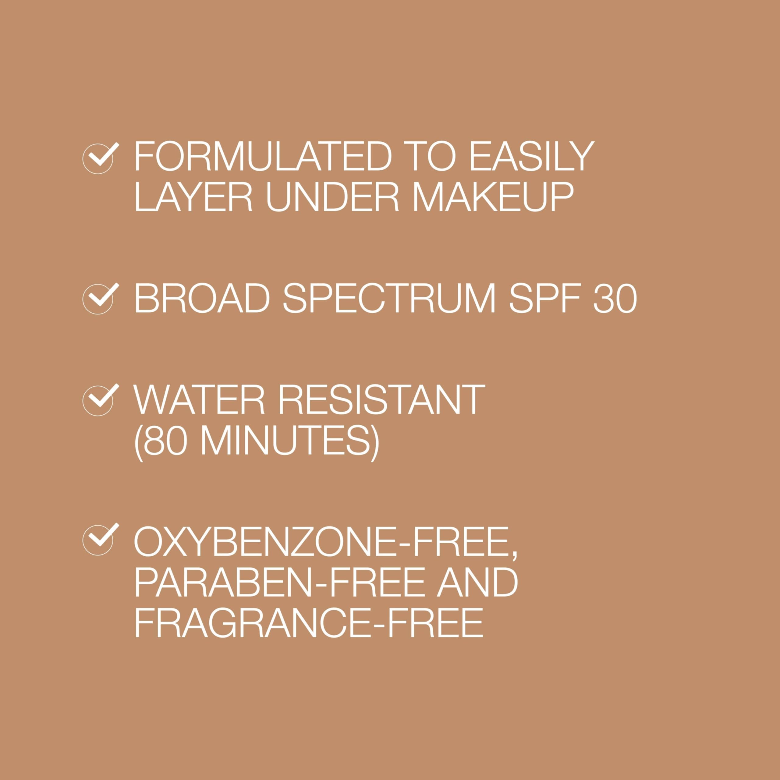 Neutrogena Purescreen+ protección SPF 30 sin residuo blanco.