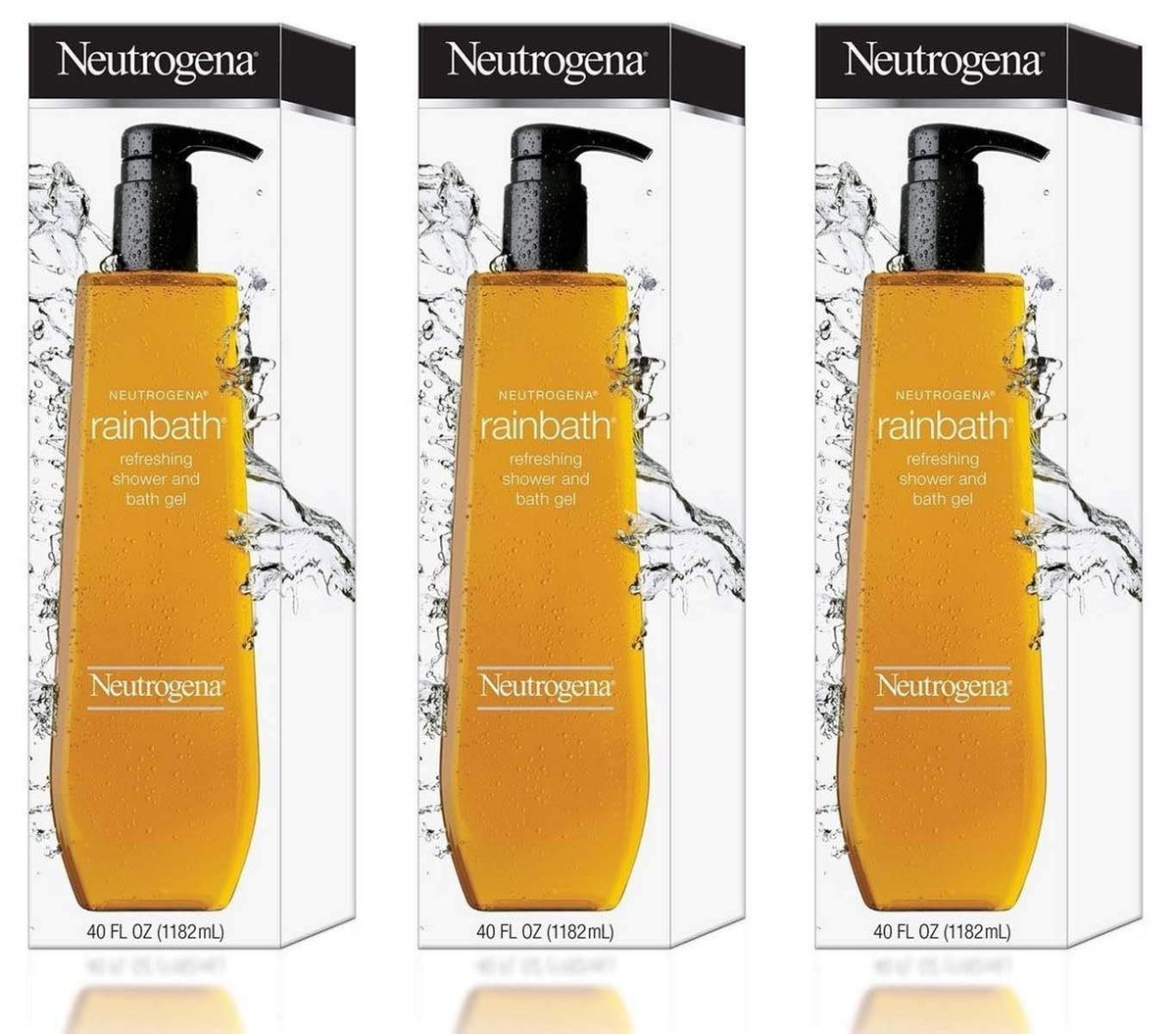 Neutrogena Rainbath 40oz triple-pack bath gel for refreshing showers
