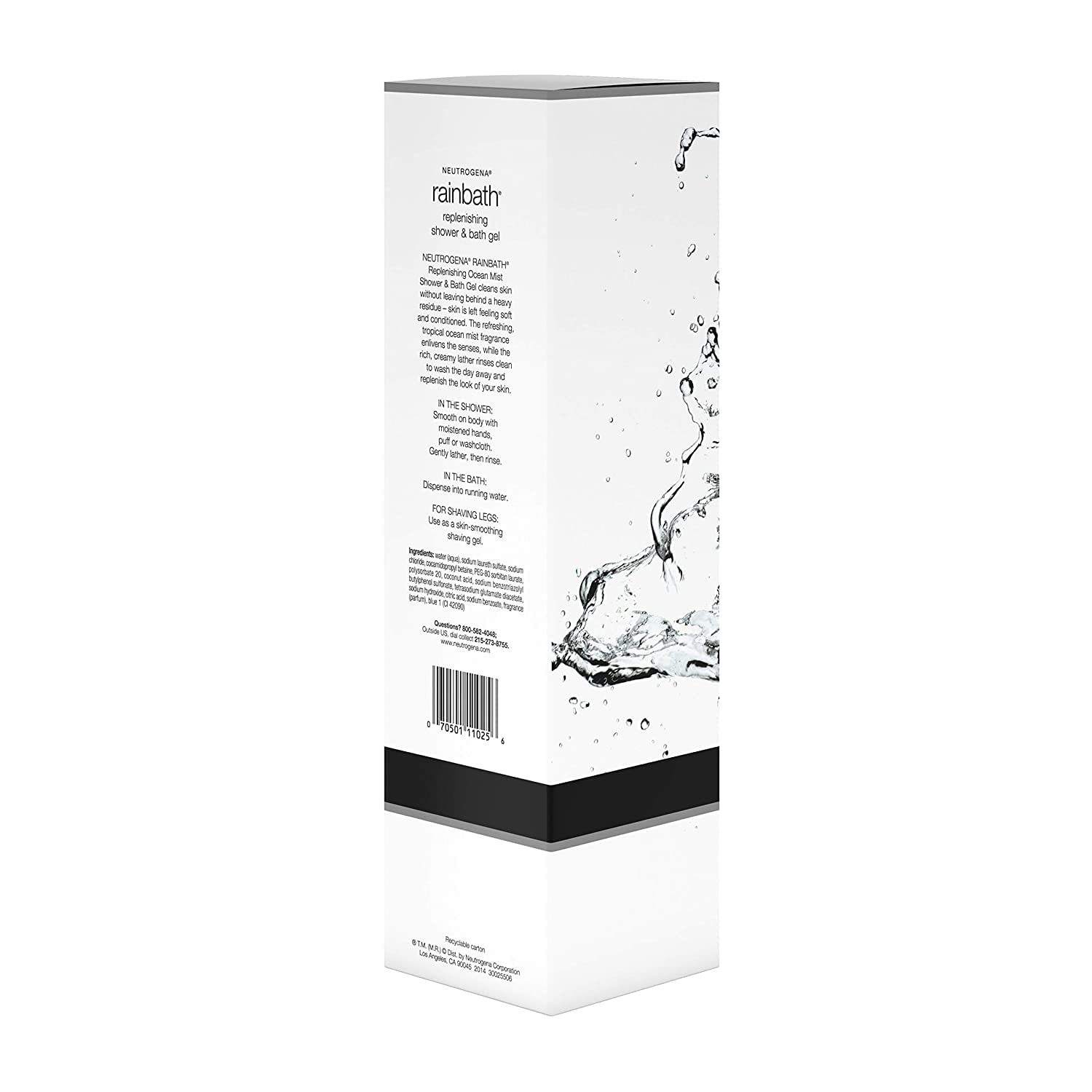 Neutrogena Rainbath Ocean Mist foaming lather demonstrates rich, moisturizing wash