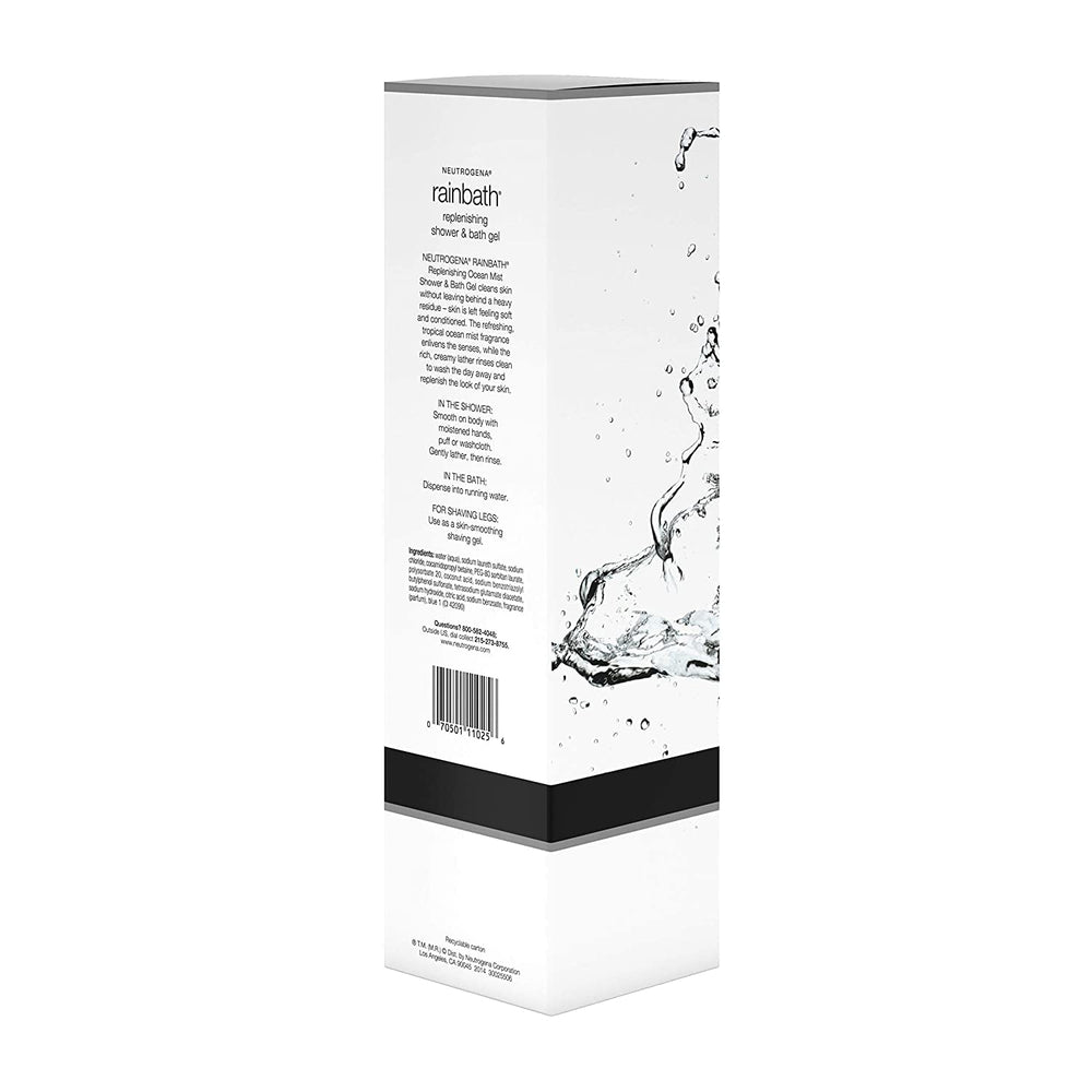 Neutrogena Rainbath Ocean Mist foaming lather demonstrates rich, moisturizing wash
