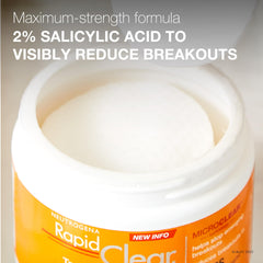 Neutrogena Rapid Clear pads being applied to skin for targeted acne treatment