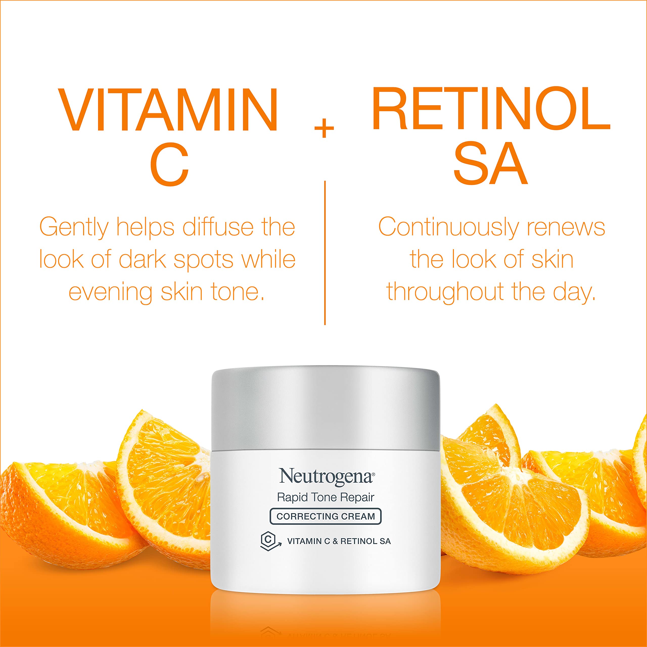 Cream texture detail from Neutrogena Rapid Tone Repair, highlighting hydrating, non-greasy finish.