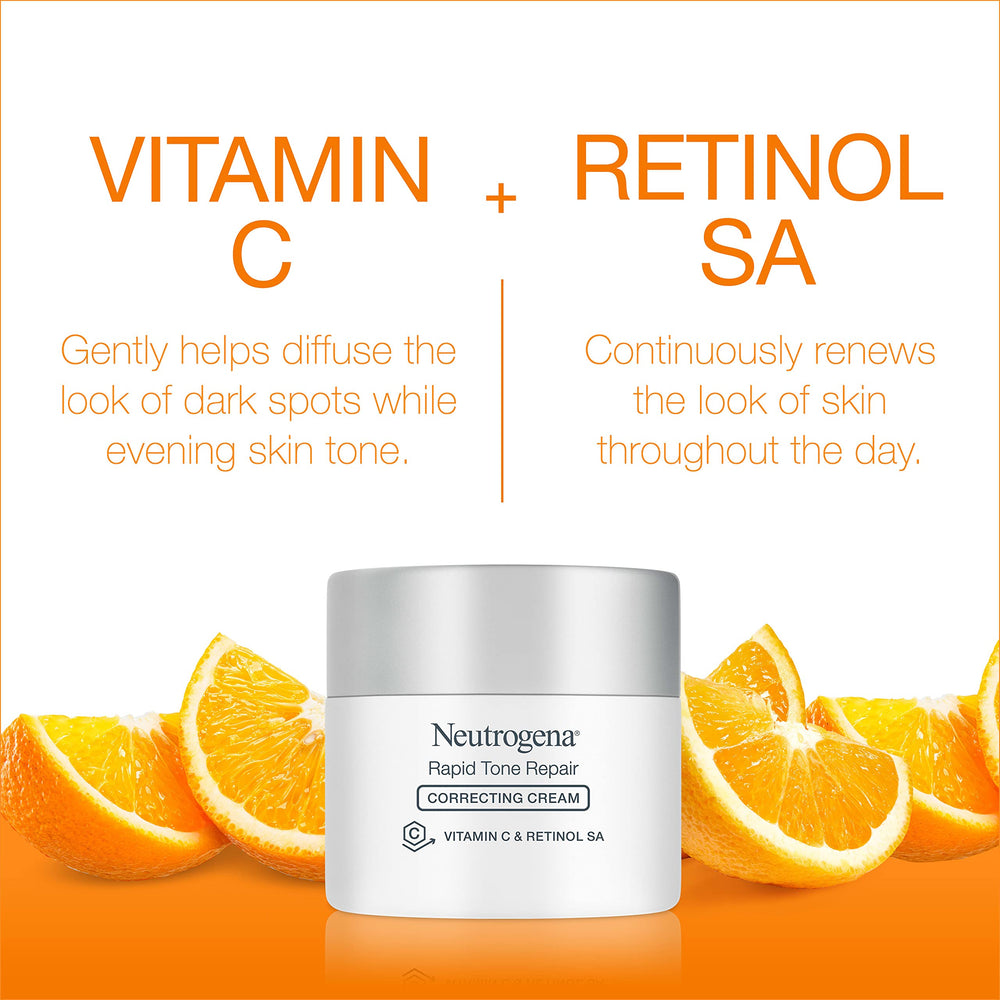 Cream texture detail from Neutrogena Rapid Tone Repair, highlighting hydrating, non-greasy finish.