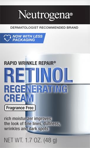 Neutrogena Rapid Wrinkle Repair bottle application illustrates quick daily moisturization and renewal