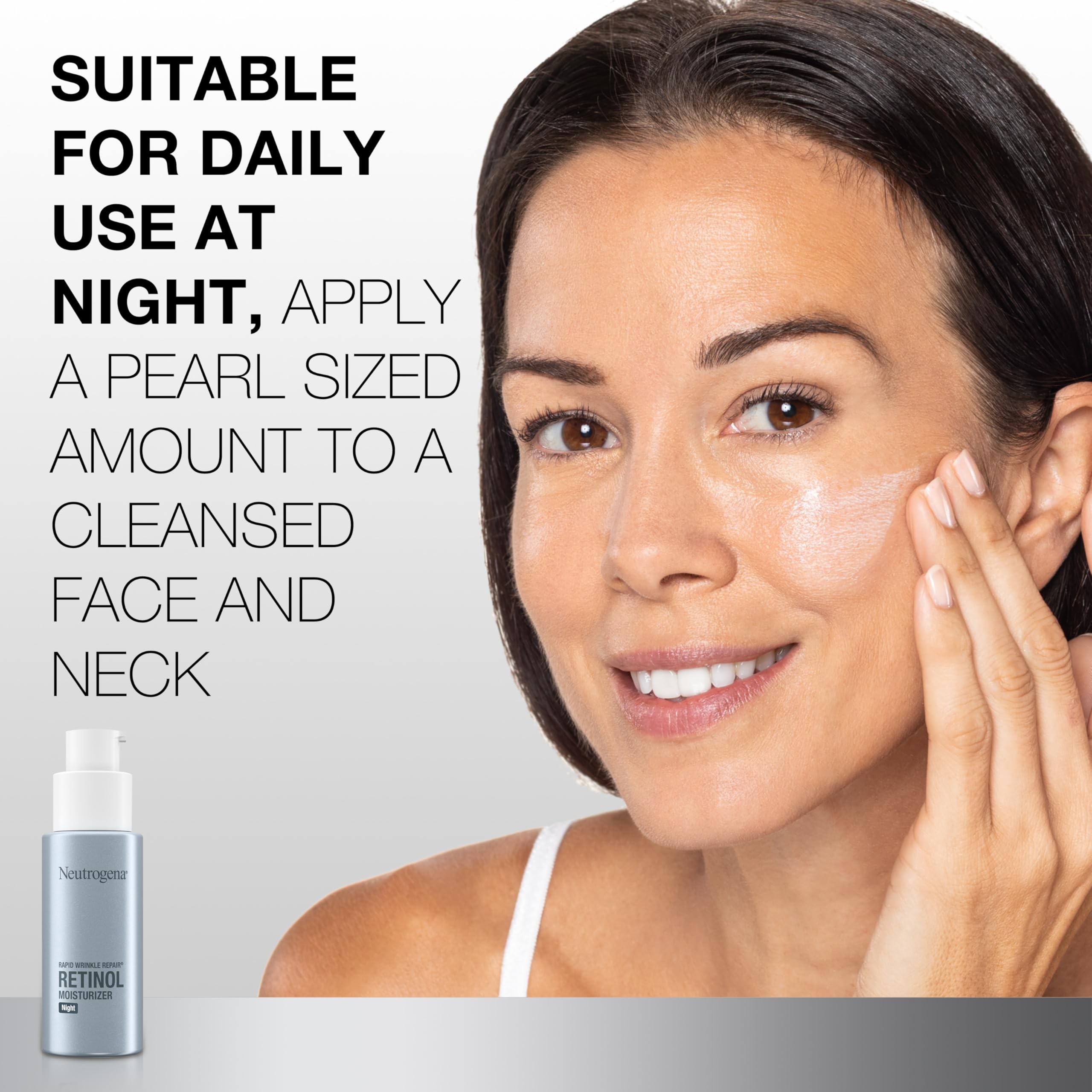 Cream texture close-up showing smooth, non-greasy finish on skin.