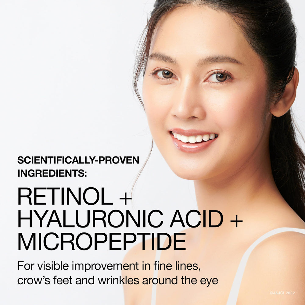 Neutrogena Rapid Wrinkle Repair eye cream jar on counter for easy routine