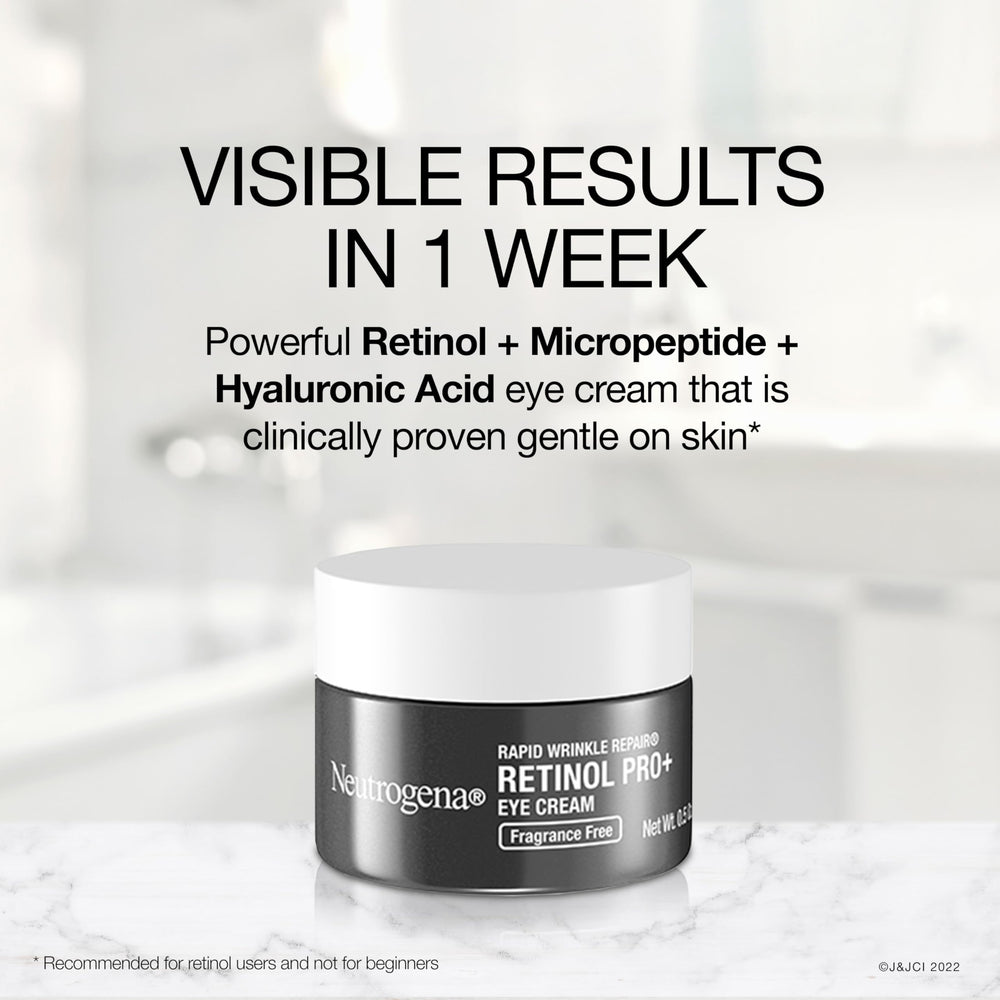 Swirl texture of Neutrogena eye cream near the jar, smooth application implied
