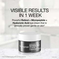 Swirl texture of Neutrogena eye cream near the jar, smooth application implied