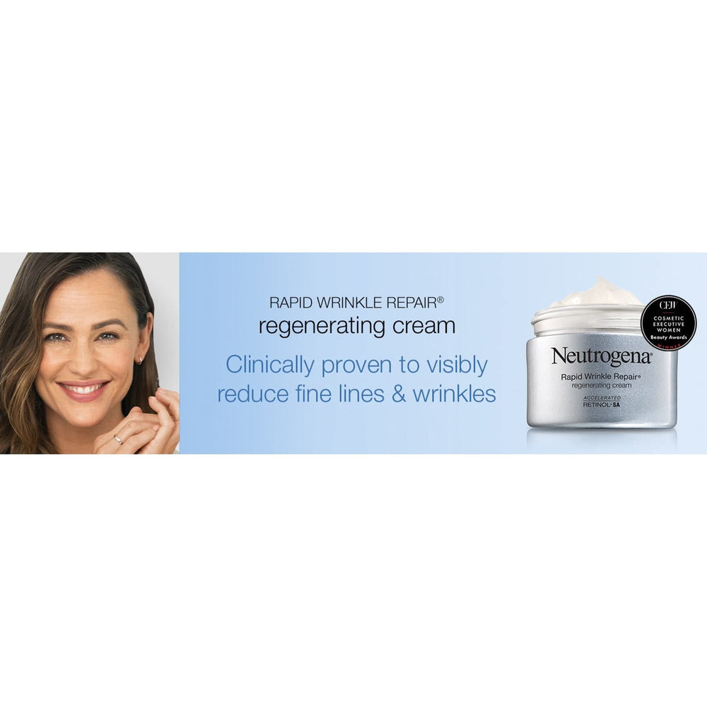 Neutrogena Rapid Wrinkle Repair cream being applied to skin