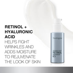 Hyaluronic acid illustration highlights plumping moisture in Neutrogena formula.