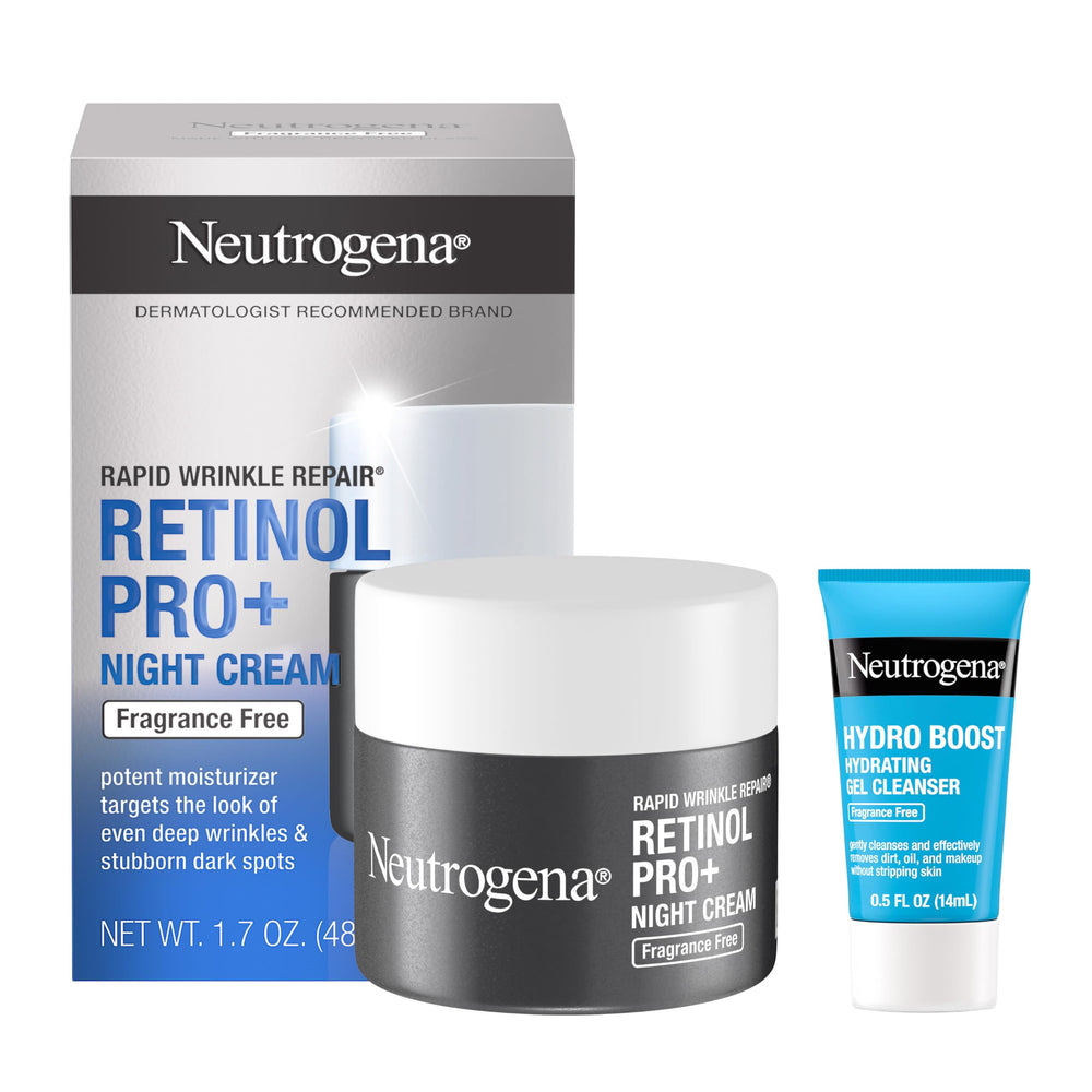 Neutrogena Rapid Wrinkle Repair night cream jar targets wrinkles overnight.