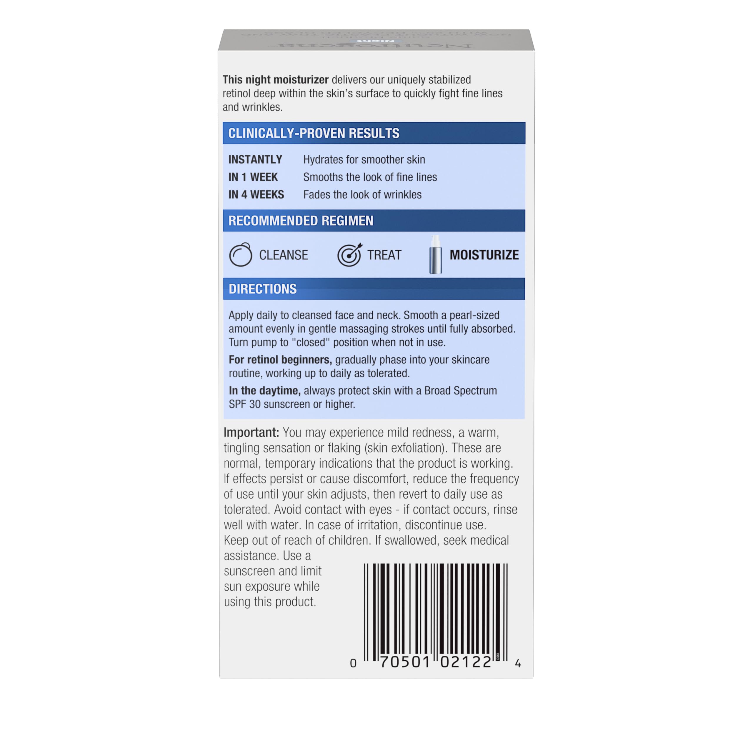 Packaging image of Neutrogena Rapid Wrinkle Repair night cream.