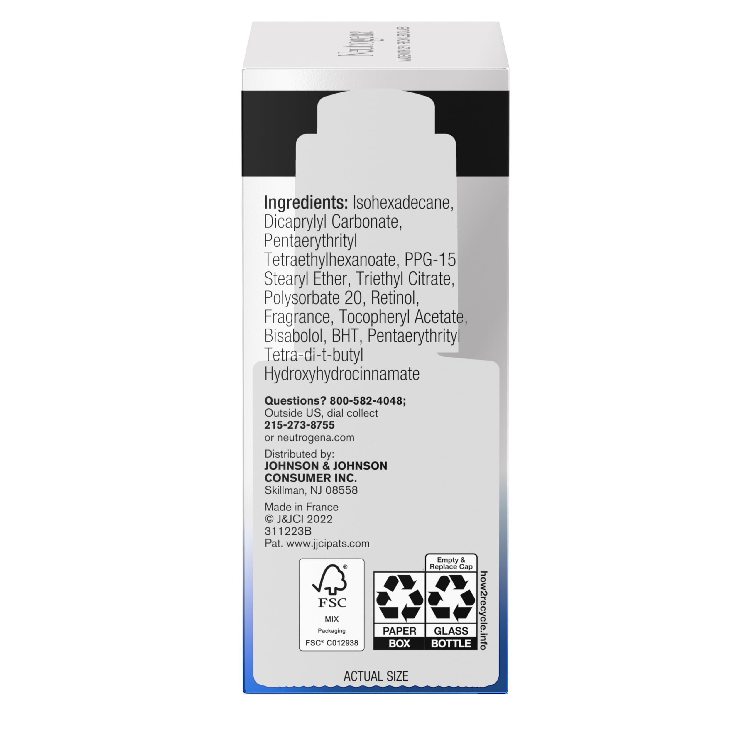 Retinol label on Neutrogena Pro+ signals dermatologist-trusted vitamin A.