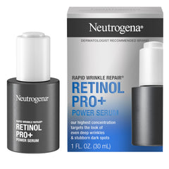 Neutrogena Rapid Wrinkle Repair Pro+ serum bottle for smoother skin.
