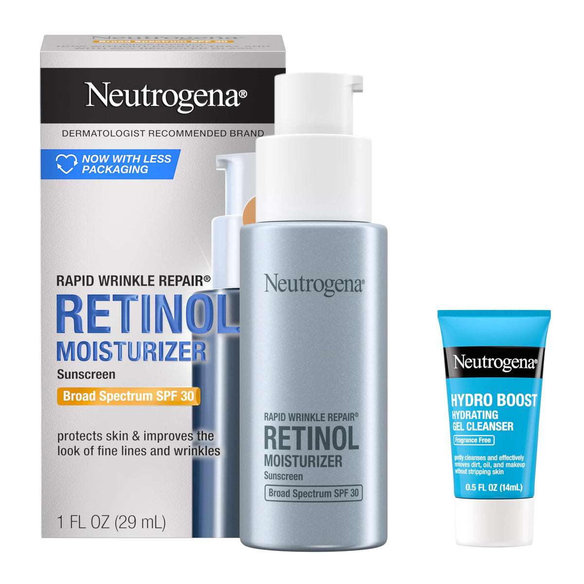 Neutrogena Rapid Wrinkle Repair retinol face cream bottle, ready to hydrate and protect.