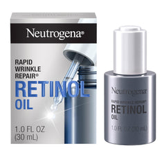 Neutrogena Rapid Wrinkle Repair retinol oil bottle ready for nightly renewal