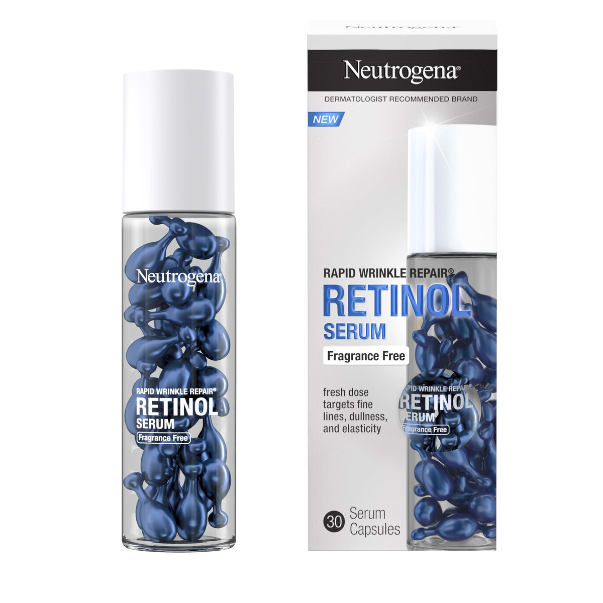 Neutrogena Rapid Wrinkle Repair, botella de serum para uso diario.