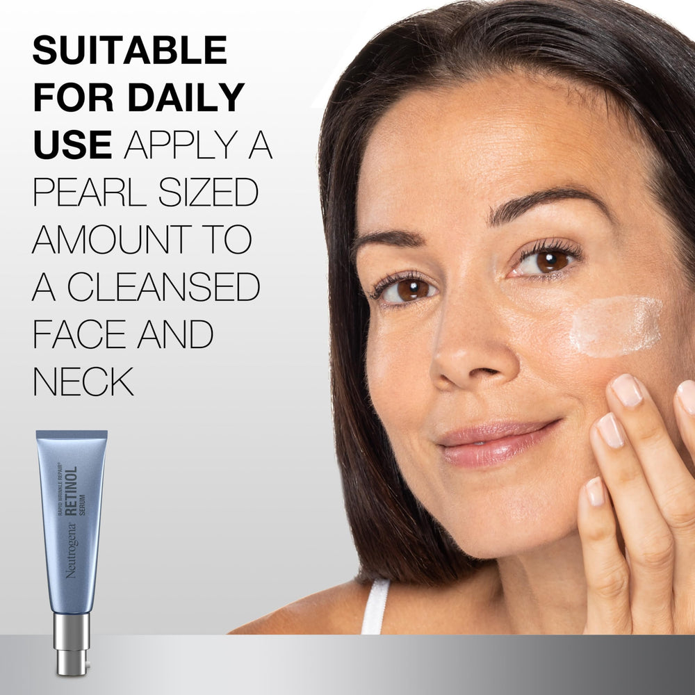 Neutrogena Rapid Wrinkle Repair serum ingredients retinol and hyaluronic acid highlighted