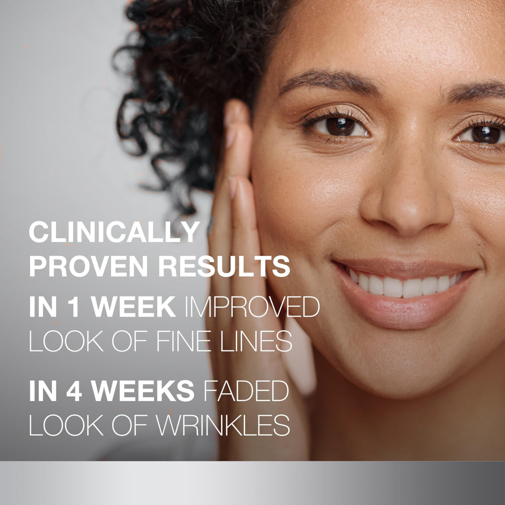 Neutrogena Rapid Wrinkle Repair serum texture close-up shows silky, lightweight feel