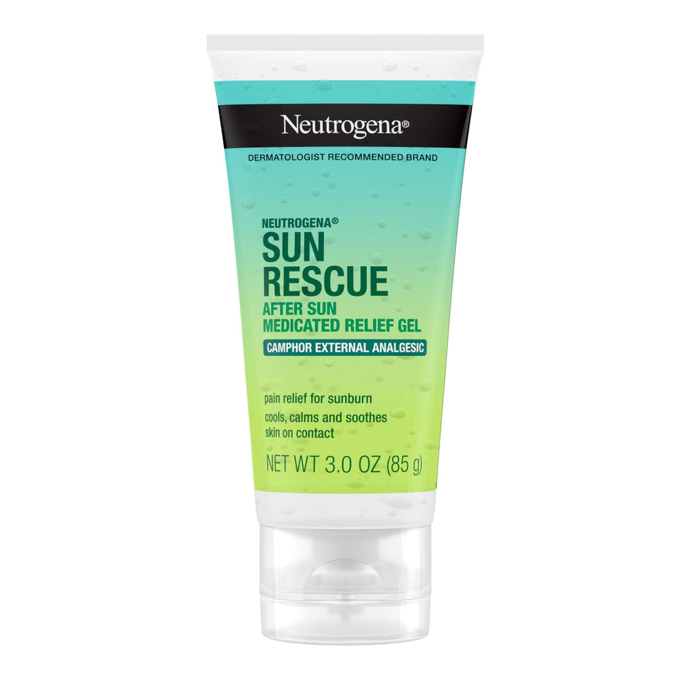 Neutrogena Sun Rescue gel aplicado en piel para enfriar