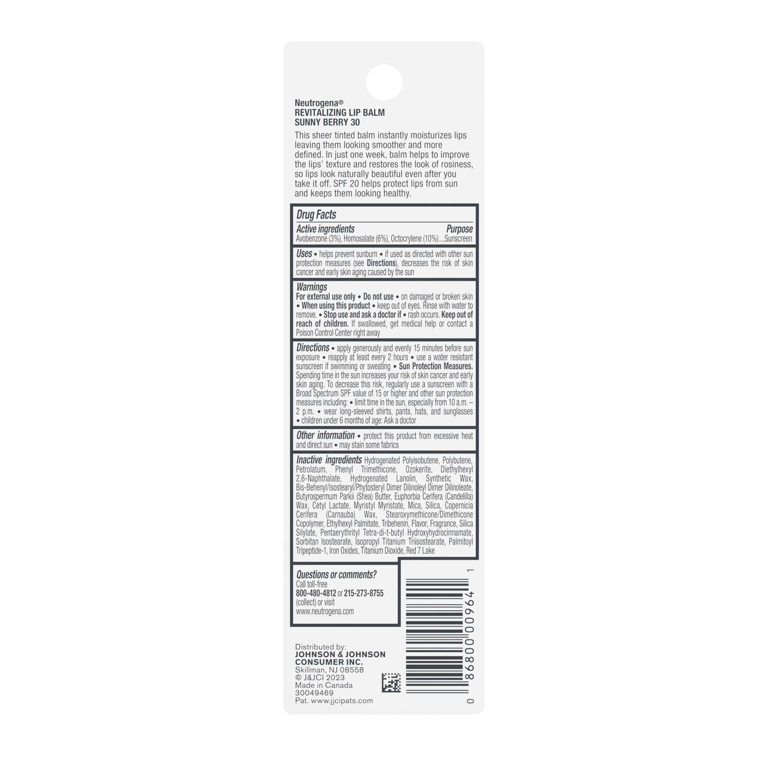 Neutrogena lip balm offers SPF 20 and a comfortable, non-sticky feel.