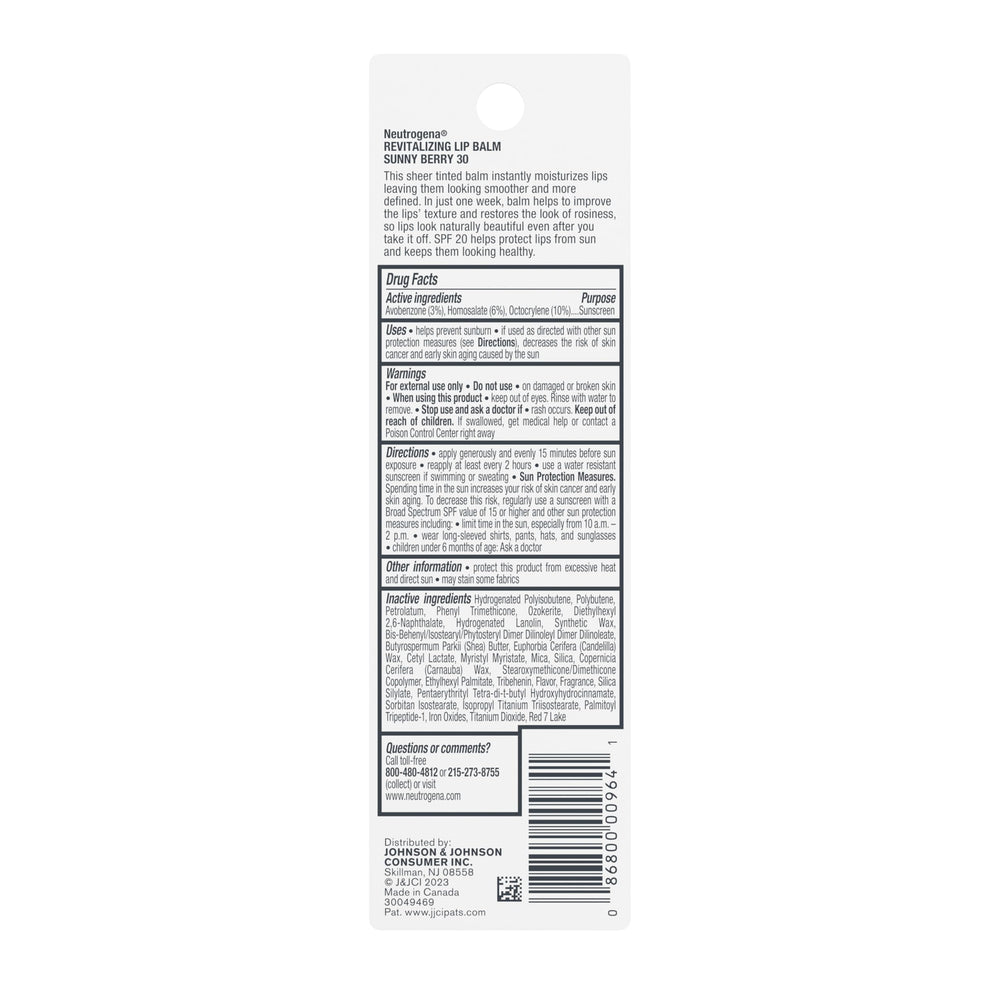 Neutrogena lip balm offers SPF 20 and a comfortable, non-sticky feel.