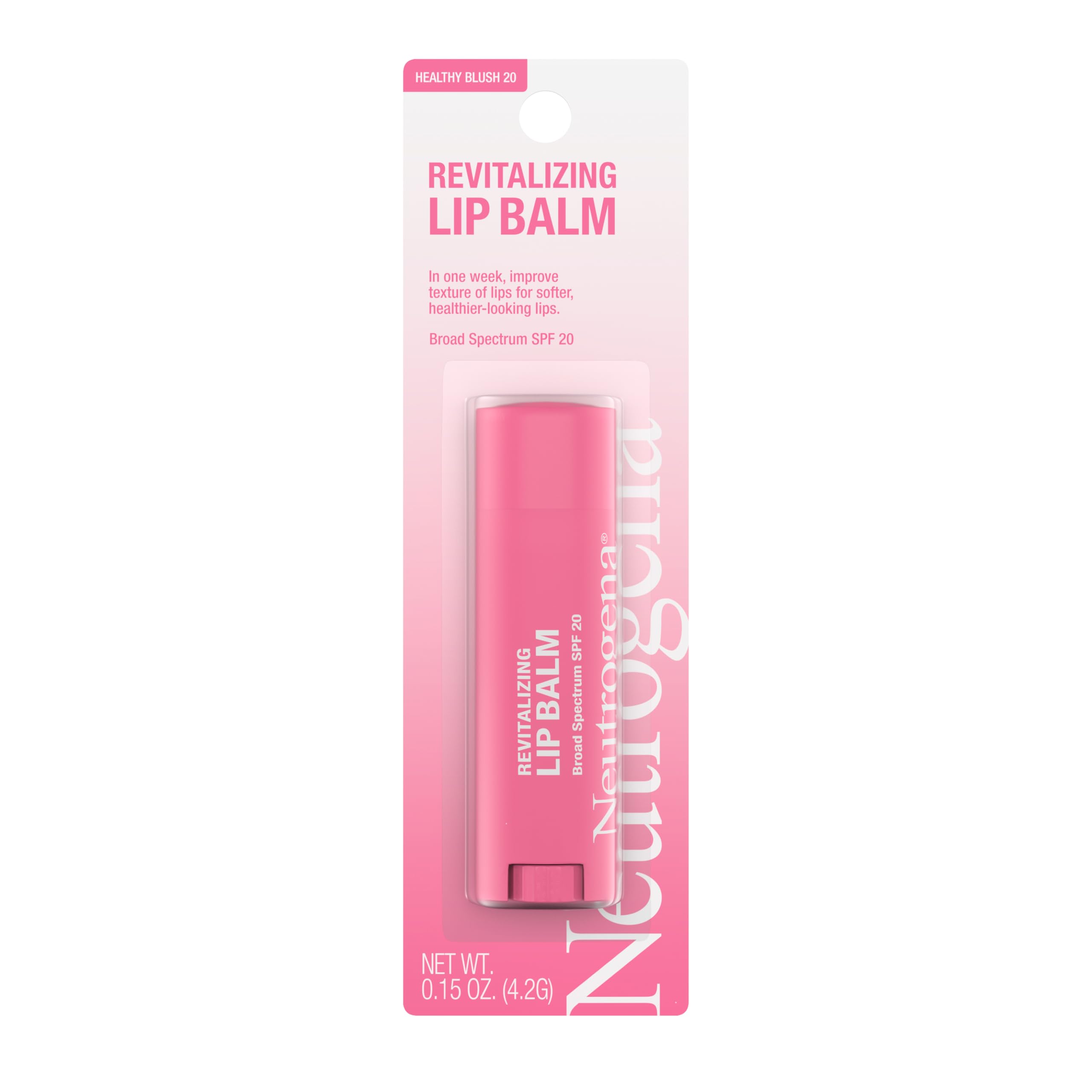 Slick Neutrogena Revitalizing Tinted Lip Balm image suggests natural glow with sheer color.
