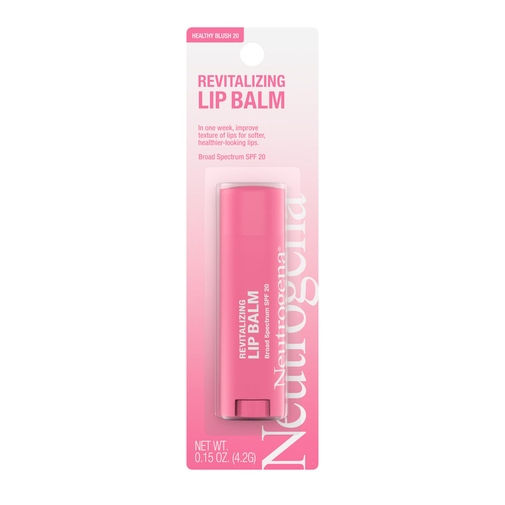 Slick Neutrogena Revitalizing Tinted Lip Balm image suggests natural glow with sheer color.