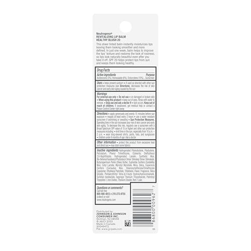 Neutrogena Revitalizing Tinted Lip Balm on-the-go SPF 20 protection idea.