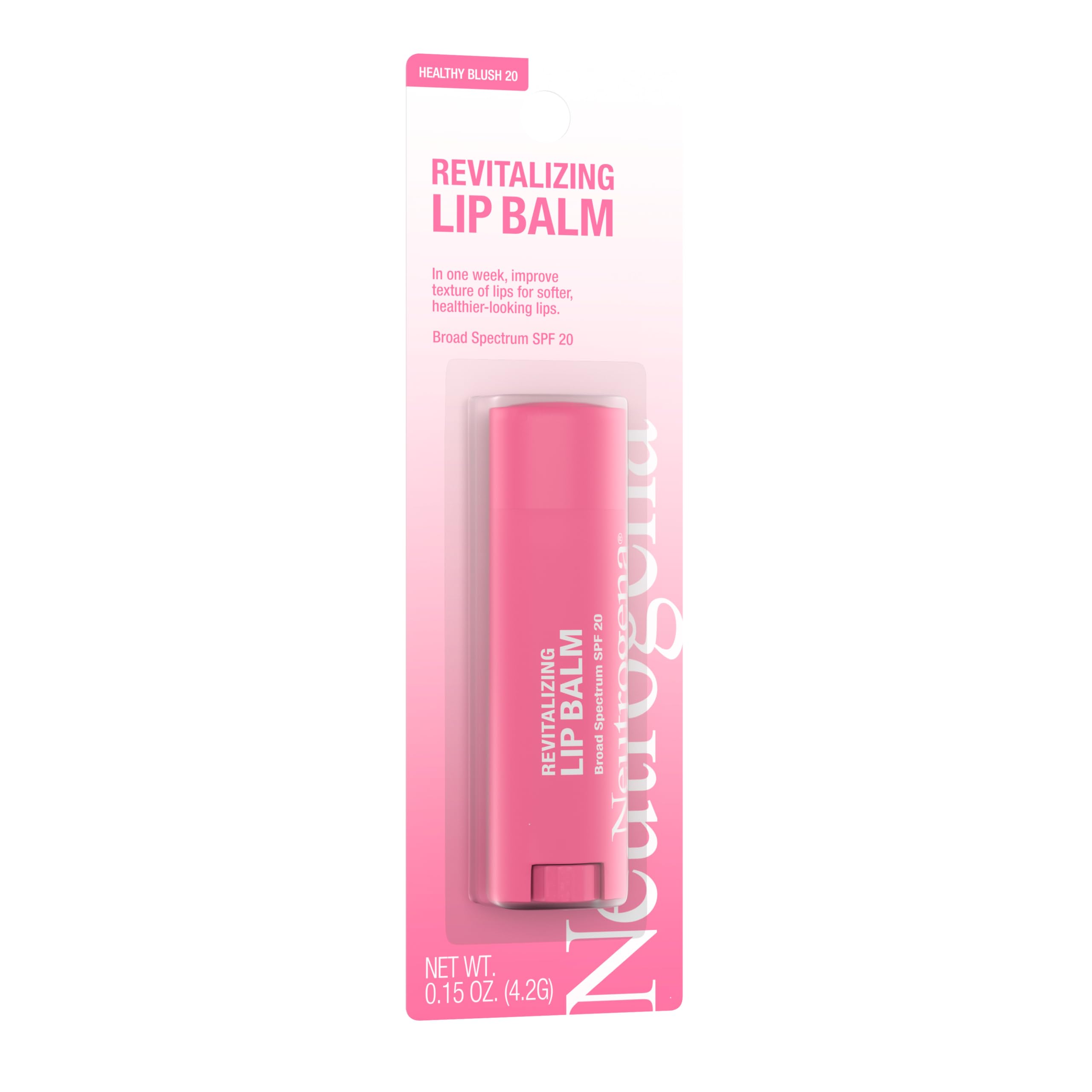 Neutrogena Revitalizing Tinted Lip Balm one-week texture improvement hint graphic.