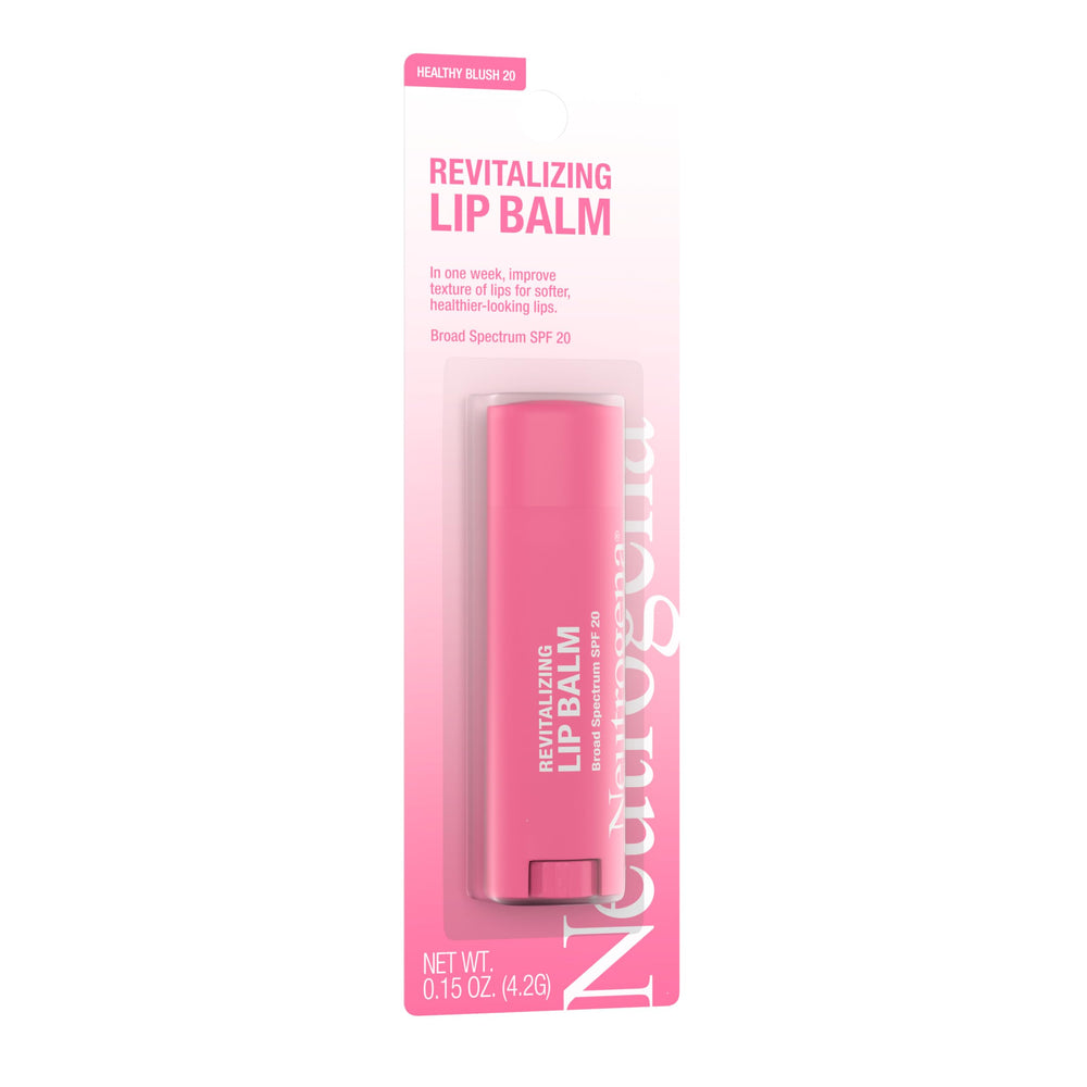 Neutrogena Revitalizing Tinted Lip Balm one-week texture improvement hint graphic.