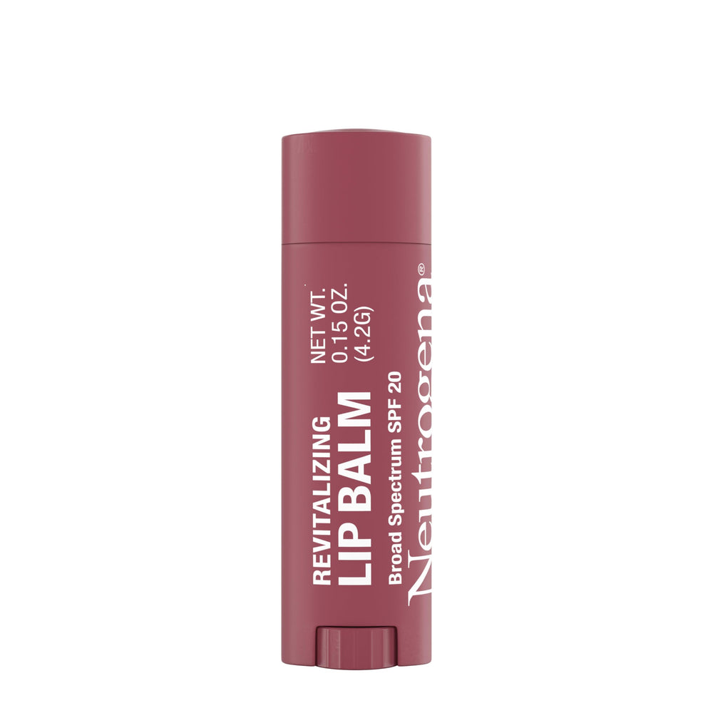Neutrogena Revitalizing Tinted Lip Balm SPF 20 protects lips daily.