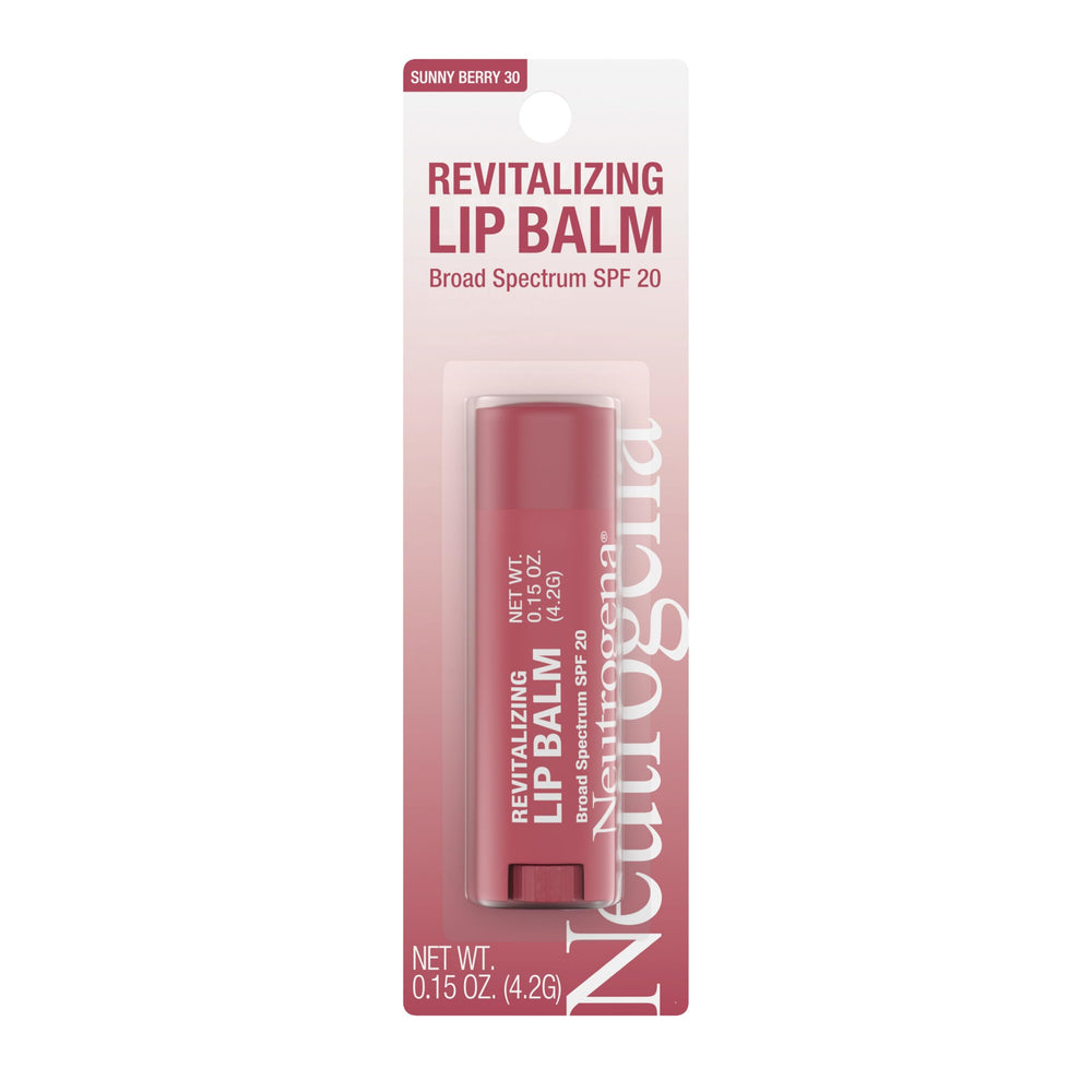 Neutrogena Revitalizing Tinted Lip Balm SPF20 Sunny Berry provides moisturized, natural rosiness.