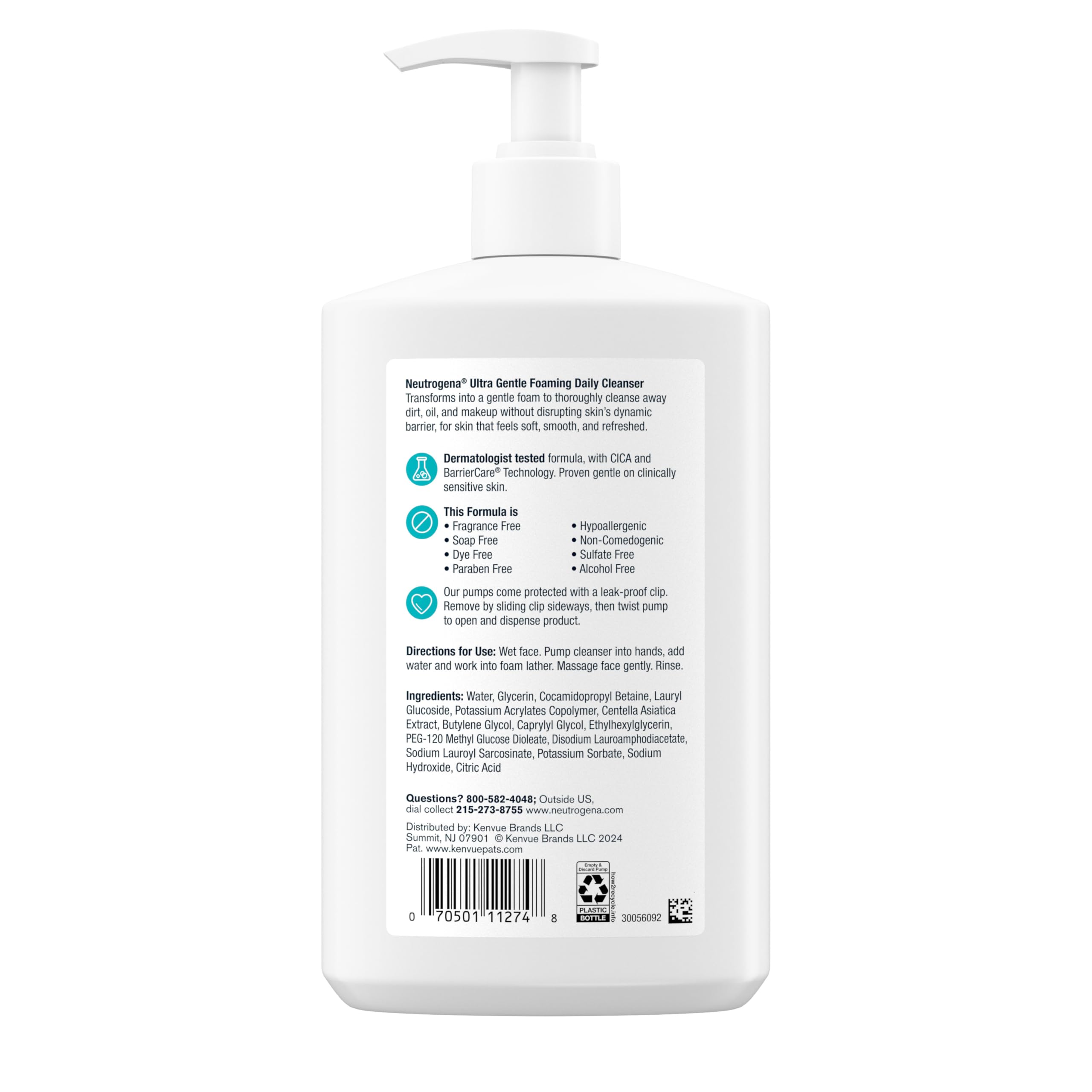 Neutrogena elimina exceso de grasa y suciedad manteniendo la barrera cutánea.