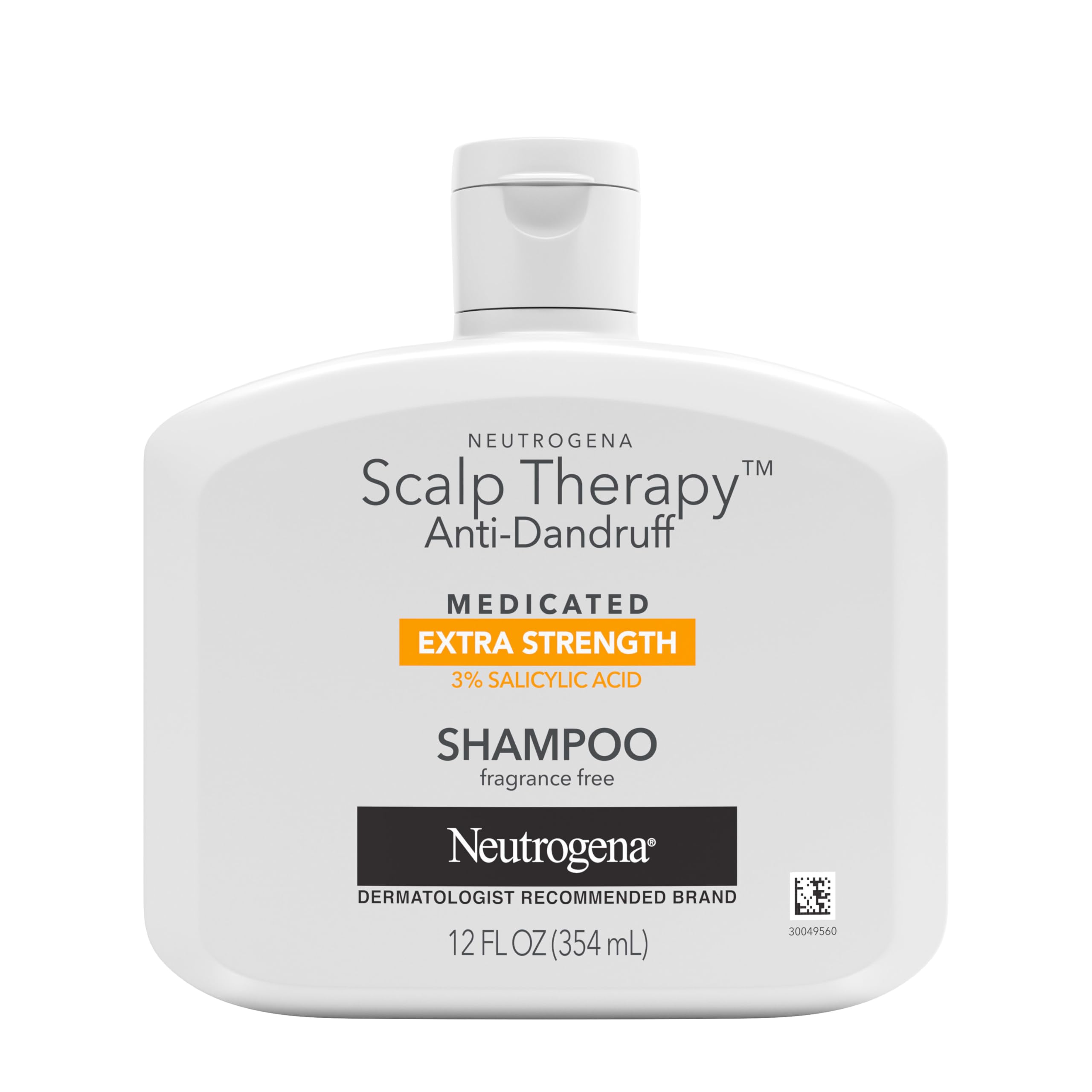 Neutrogena Scalp Therapy: botella frontal que destaca el tratamiento suave para el cuero cabelludo