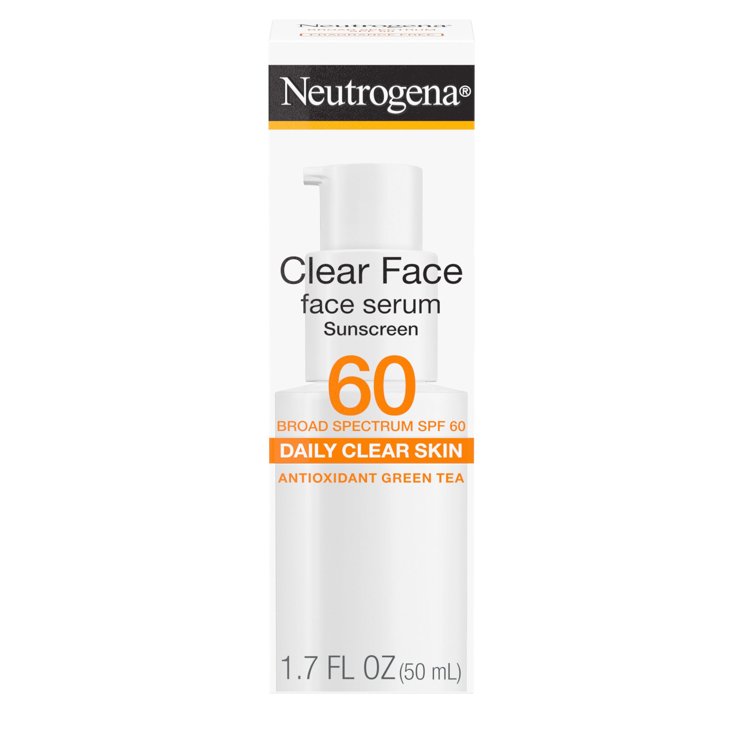 Neutrogena Clear Face Serum SPF60, botella de protección solar.