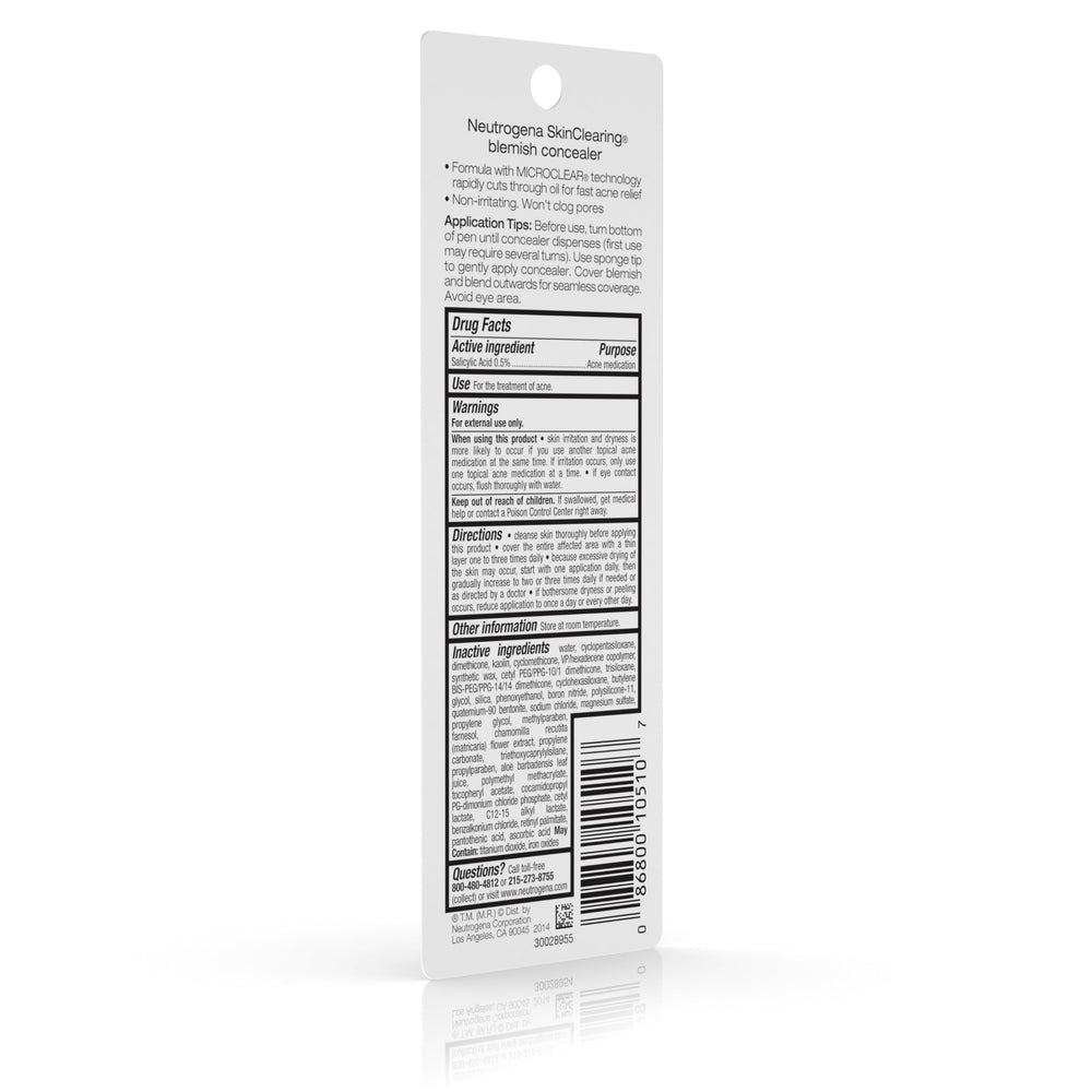 Neutrogena SkinClearing Blemish Concealer used daily in a skincare routine.