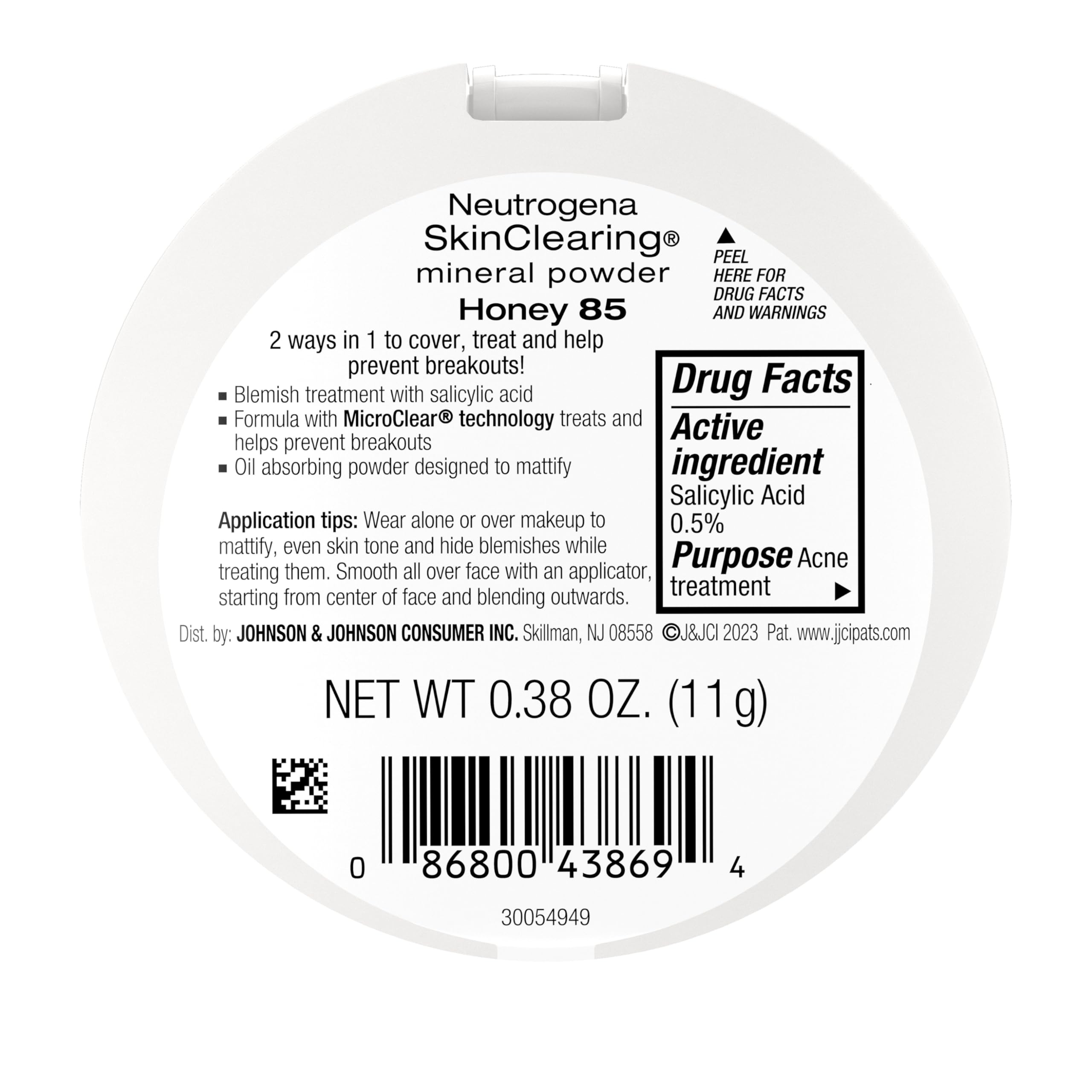 Neutrogena SkinClearing compacto 0.38 oz para piel sensible