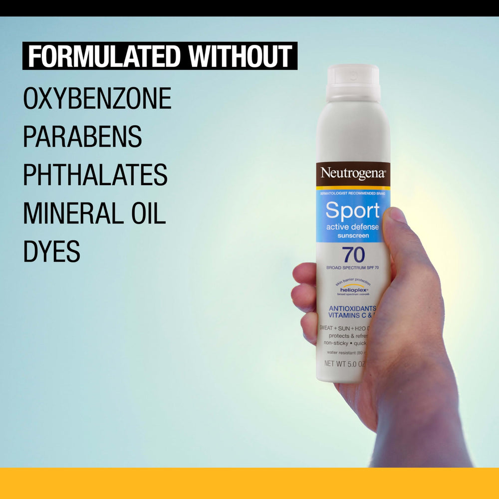 Label shows broad spectrum UVA/UVB protection and SPF 70.