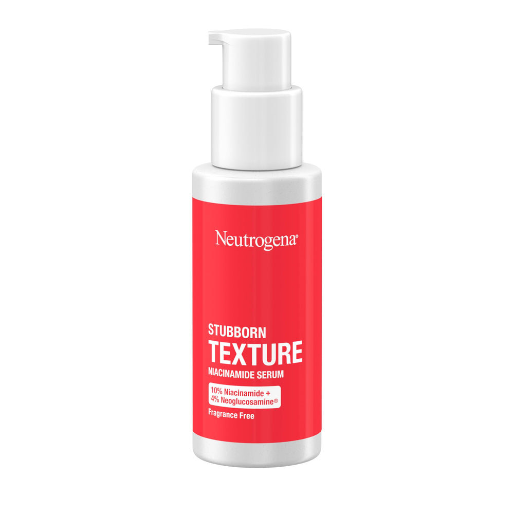 Neutrogena Stubborn Texture Serum, aplicación diaria para piel suave y uniforme.