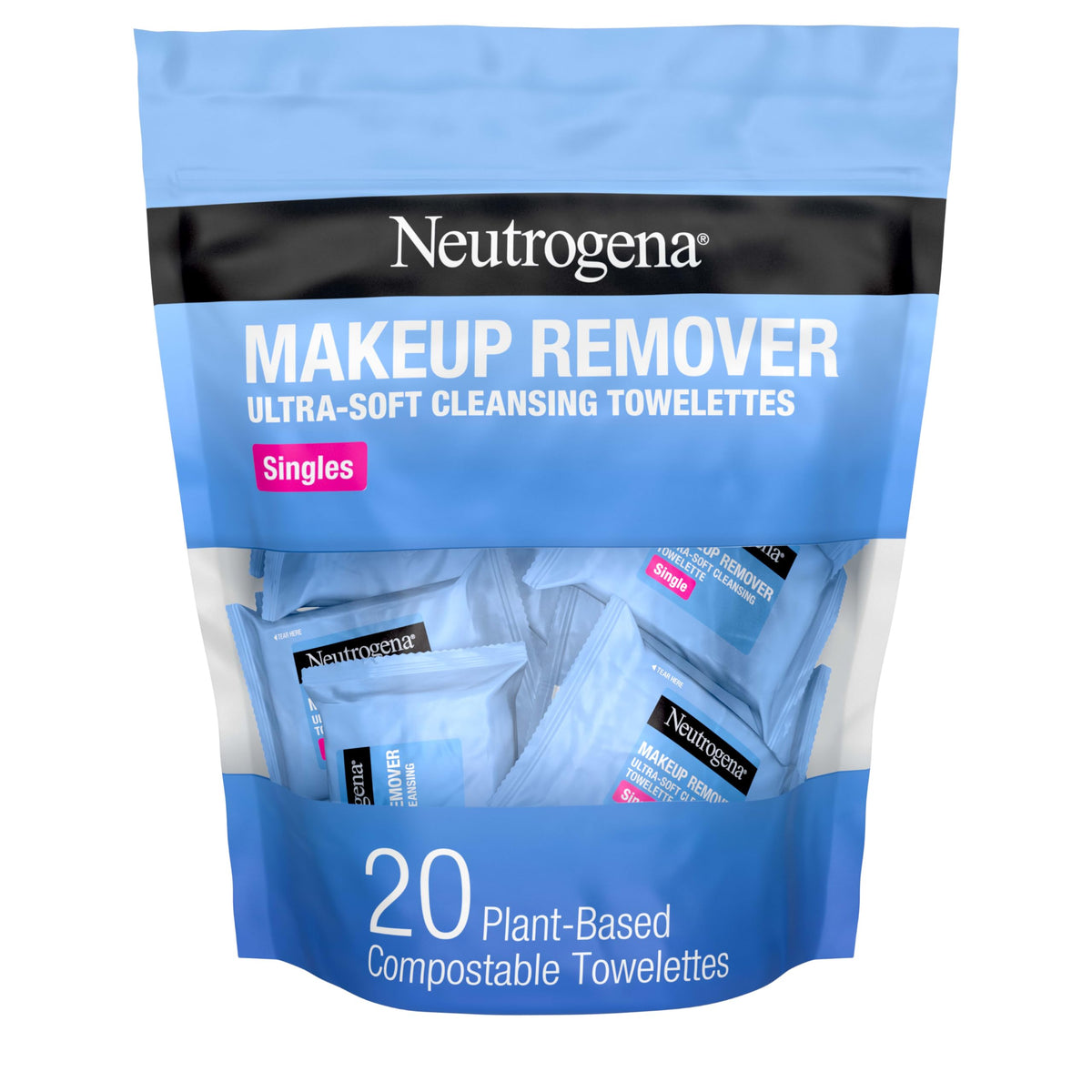 Neutrogena toallitas desmaquillantes diarias, empaque individual para viaje y uso rápido